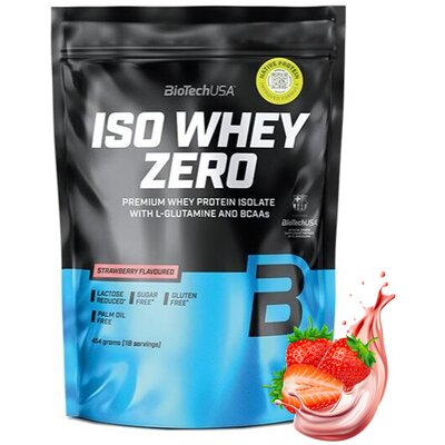 Odżywka białkowa BIOTECH Iso Whey Zero Truskawkowy (454 g) Bez cukru