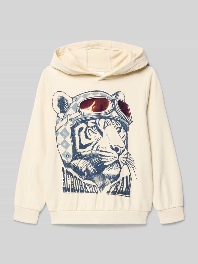 Bluza z kapturem o kroju regular fit z mieszanki bawełny