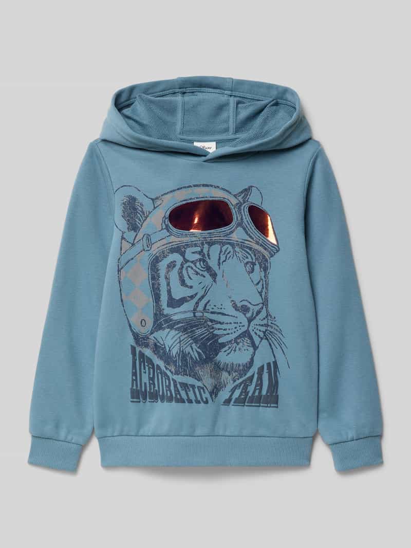 Bluza z kapturem o kroju regular fit z mieszanki bawełny