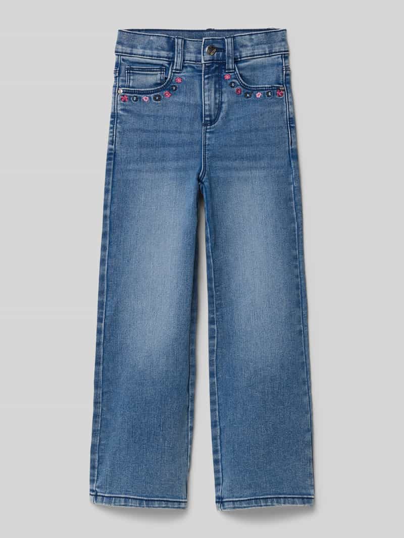 Jeansy o kroju regular fit z mieszanki bawełny