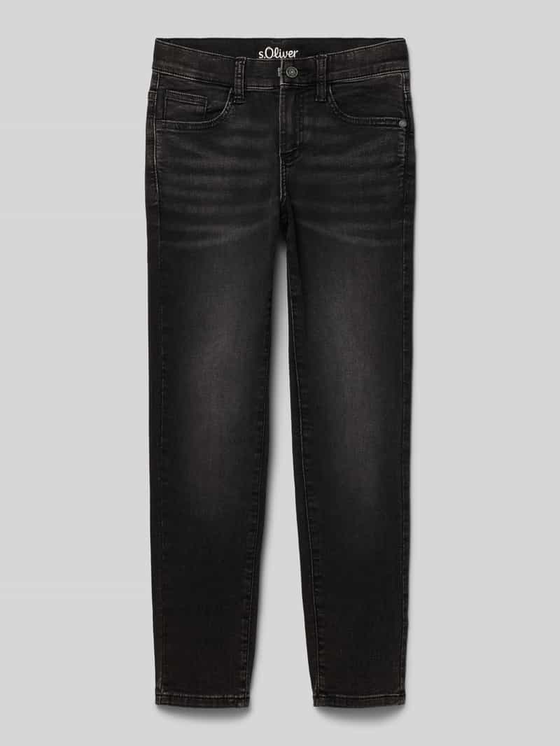 Jeansy o kroju slim fit z mieszanki bawełny