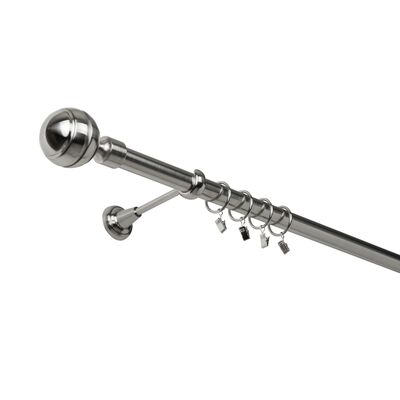 Karnisz pojedynczy 25 mm efekt stali I 160 cm żabka paola