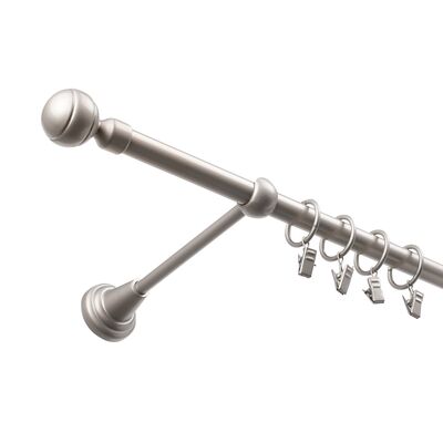 Karnisz pojedynczy 16 mm I srebro mat 160 cm żabki paola