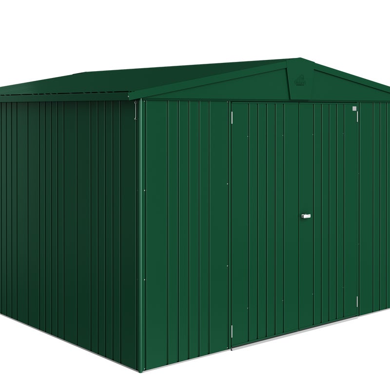 Domek narzędziowy metalowy Europa 7 podwójne drzwi 316x300x209.5 cm zielony Biohort