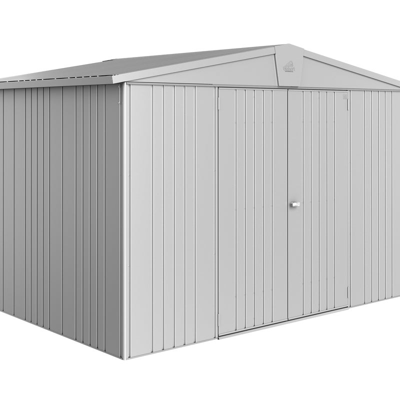 Domek narzędziowy metalowy Europa 5 podwójne drzwi 316x228x209 cm srebrny Biohort