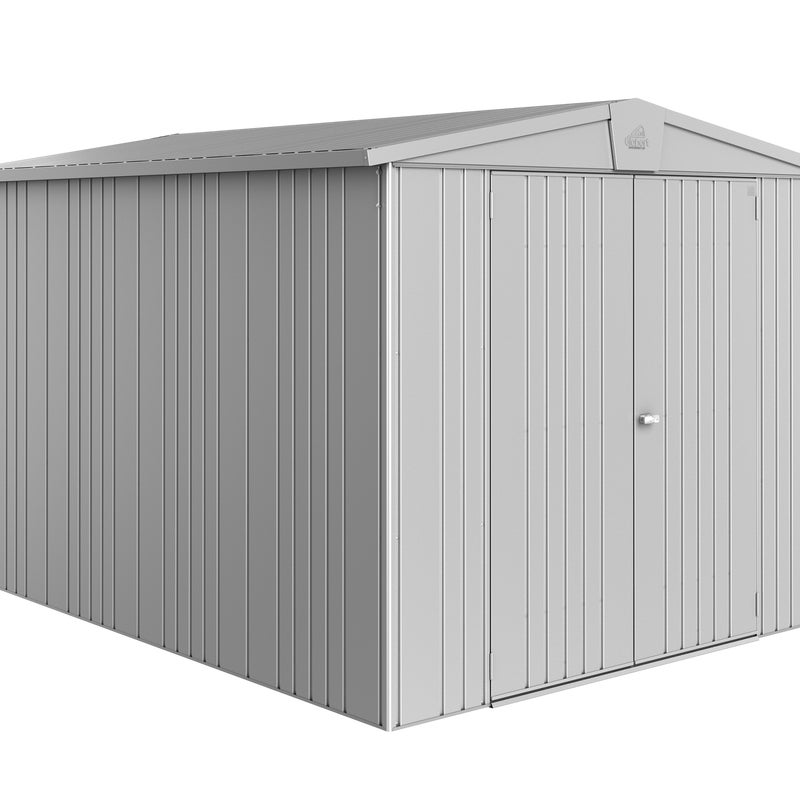 Domek narzędziowy metalowy Europa 6 podwójne drzwi 244x300x203 cm srebrny Biohort