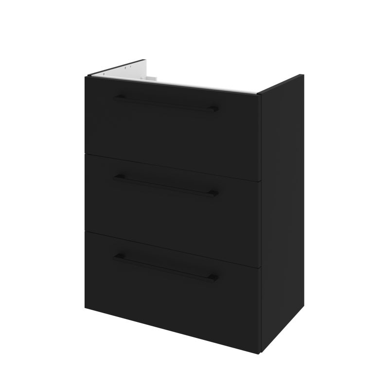 Szafka łazienkowa 3 szuflady + umywalka zestaw 61x36.7 cm Remix czarna Sensea