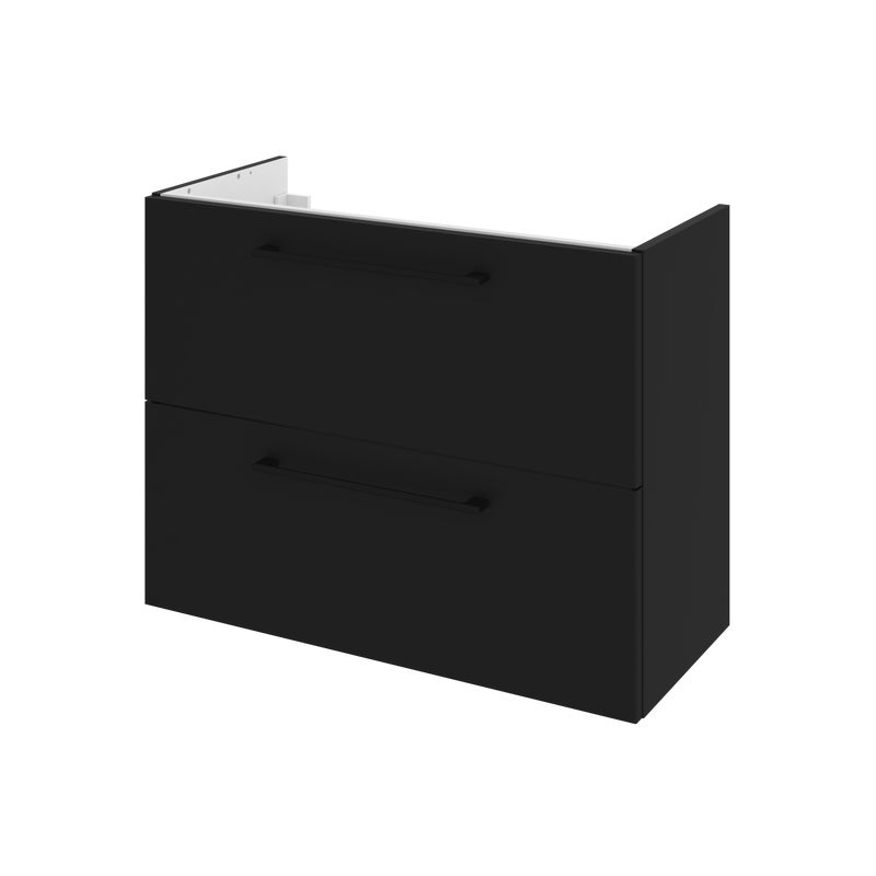 Szafka łazienkowa 2 szuflady + umywalka zestaw 76x36.7 cm Remix czarna Sensea