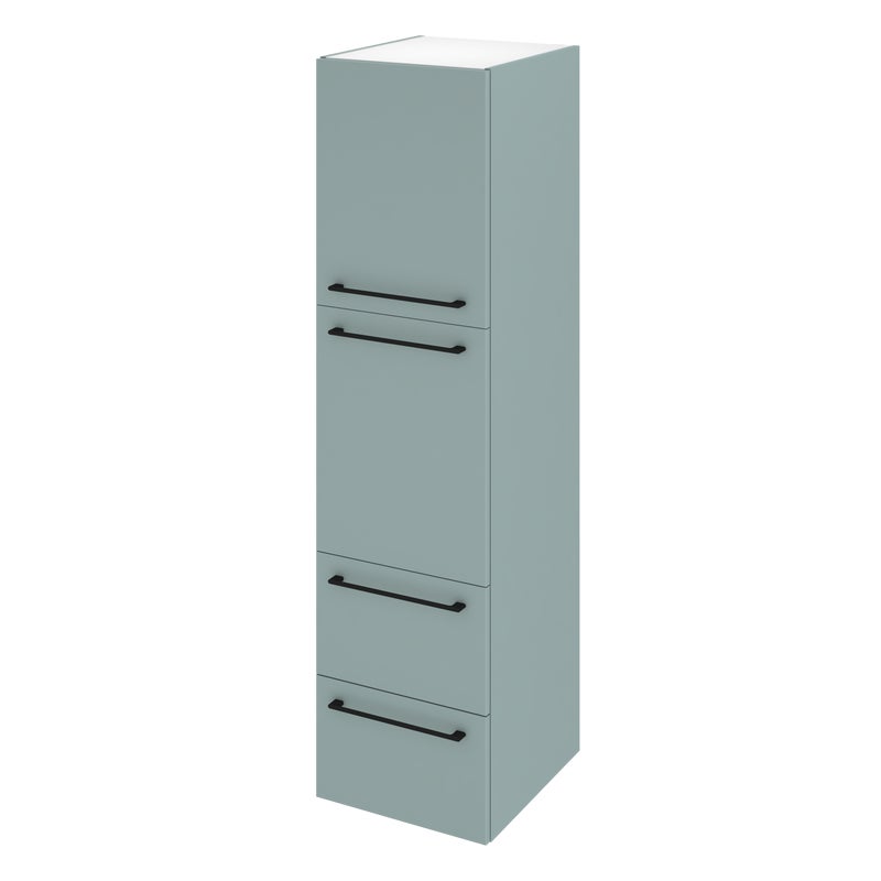 Słupek łazienkowy wiszący + 2 drzwiczki + 2 szuflady zestaw 45x47.8x173 cm Remix celadon mat Sensea