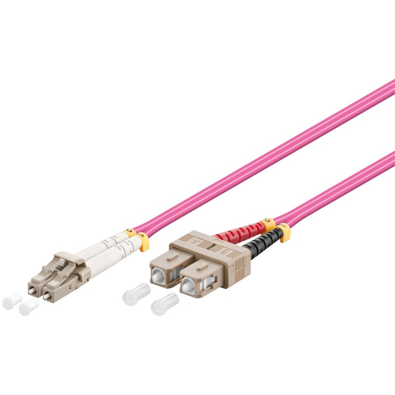 Goobay LC-SC OM4 kabel InfiniBand / światłowodowy 0,5 m Różowy