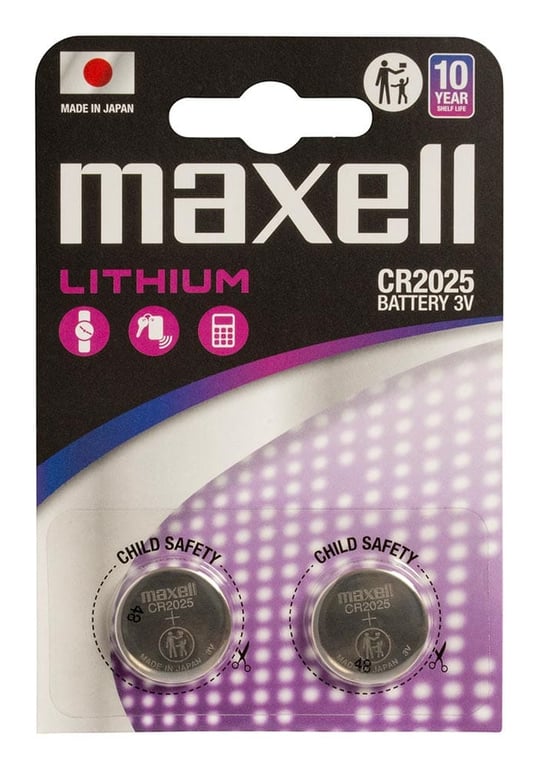Maxell 12239200 bateria do użytku domowego Jednorazowa bateria CR2025 Lithium-Manganese Dioxide (LiMnO2)