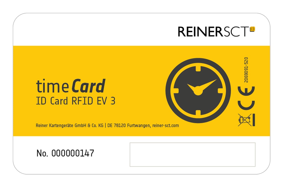 Reiner SCT timeCard Premium card MIFARE DESFire EV3 etykieta RFID Czarny, Biały, Żółty 50 szt.