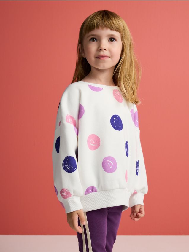 Reserved - Bawełniana bluza we wzór - złamana biel