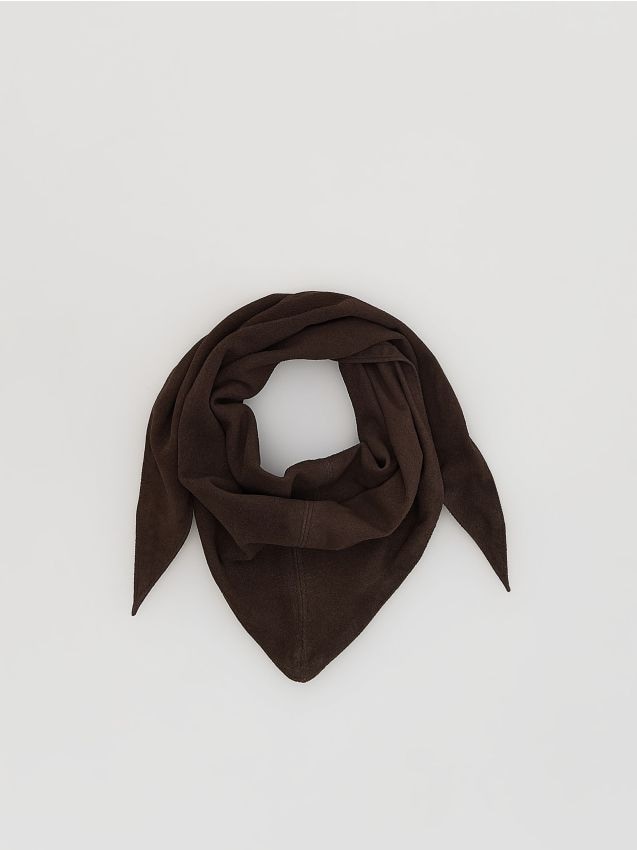 Reserved - Zamszowa bandana - ciemnobrązowy