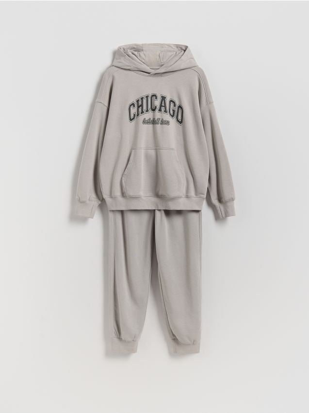 Reserved - Bawełniany komplet - jasnoszary