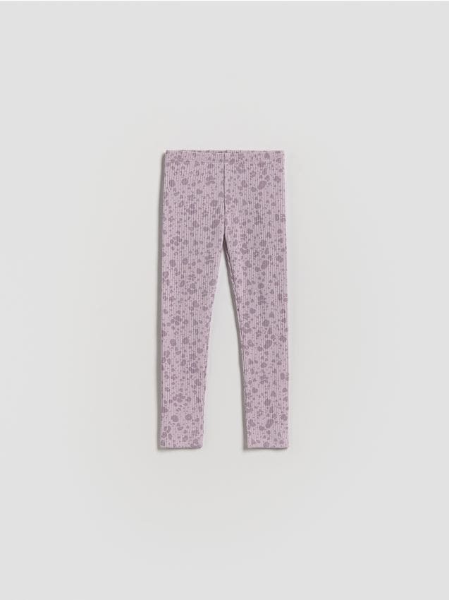 Reserved - Wzorzyste legginsy - lawendowy