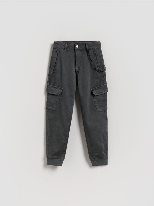 Reserved - Spodnie joggery z łańcuchem - ciemnoszary