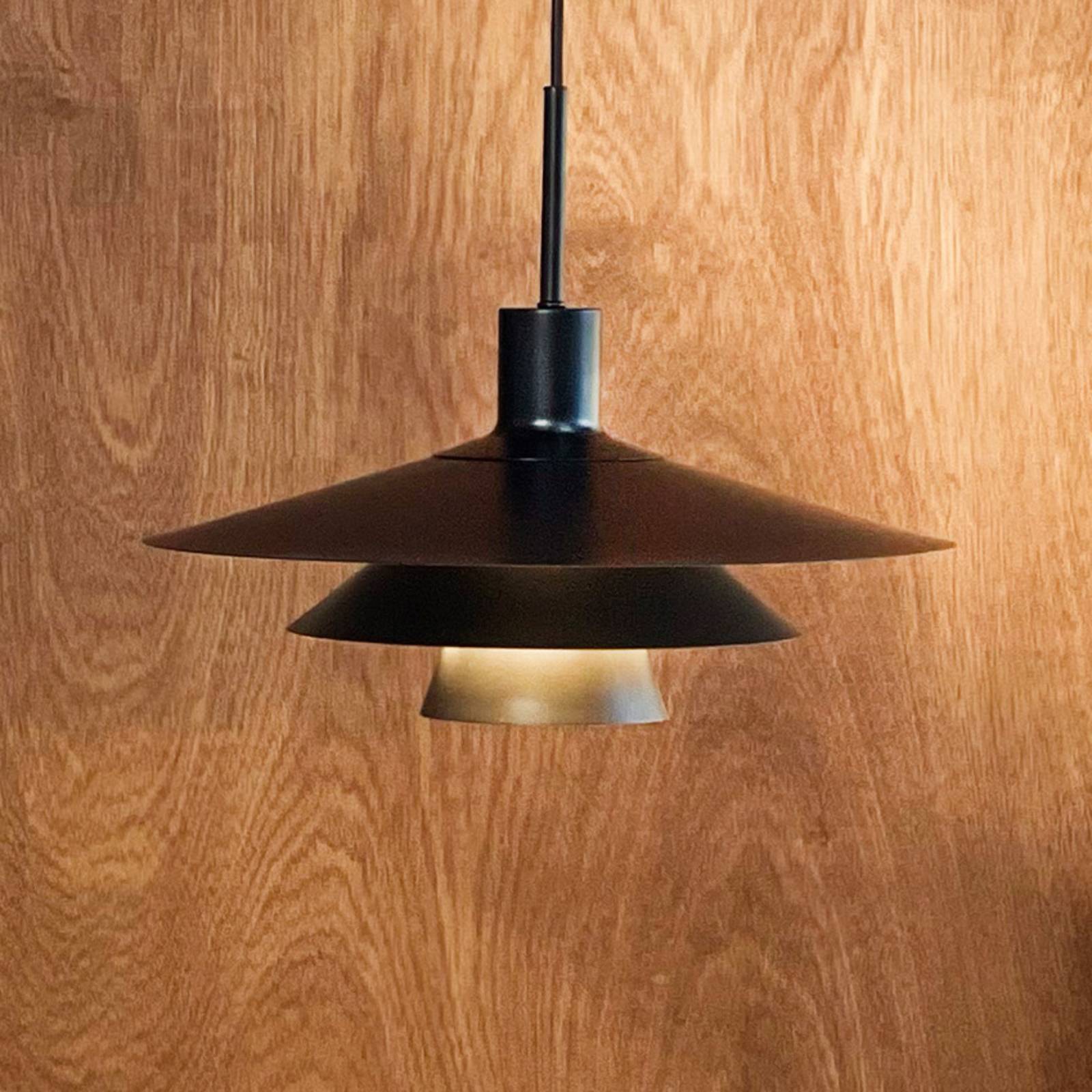 Dyberg Larsen Lampa wisząca designerska Kay, możliwość ściemniania, czarny, salon / jadalnia, metal, design