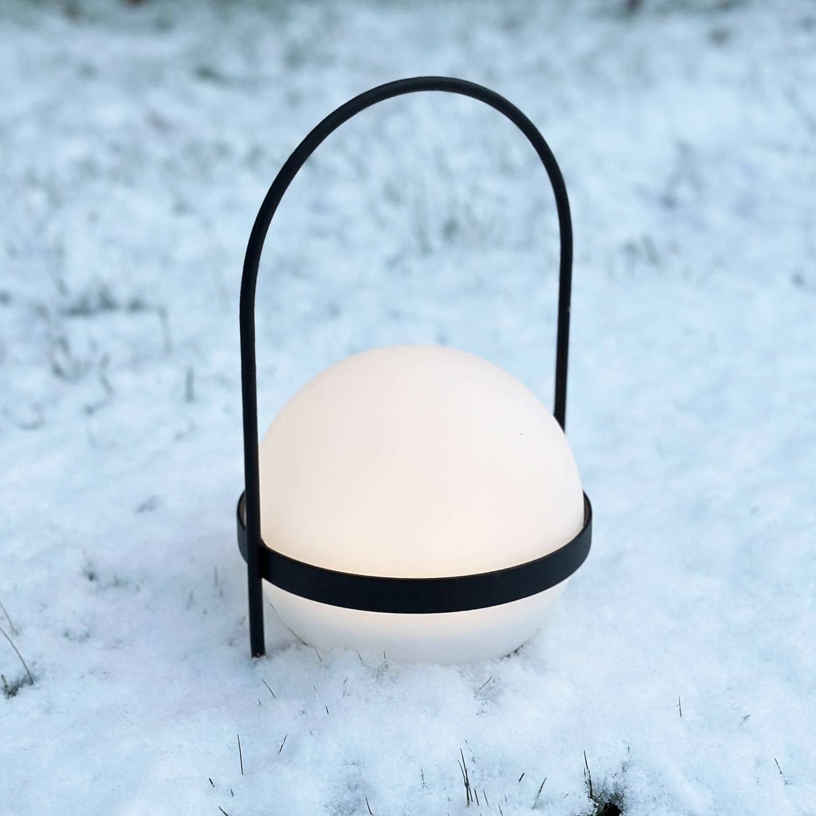 Dyberg Larsen Lampa solarna LED Summer, biała/czarna