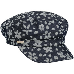 Czapka Żeglarska Flower Denim by Seeberger, ciemnoniebieski, One Size