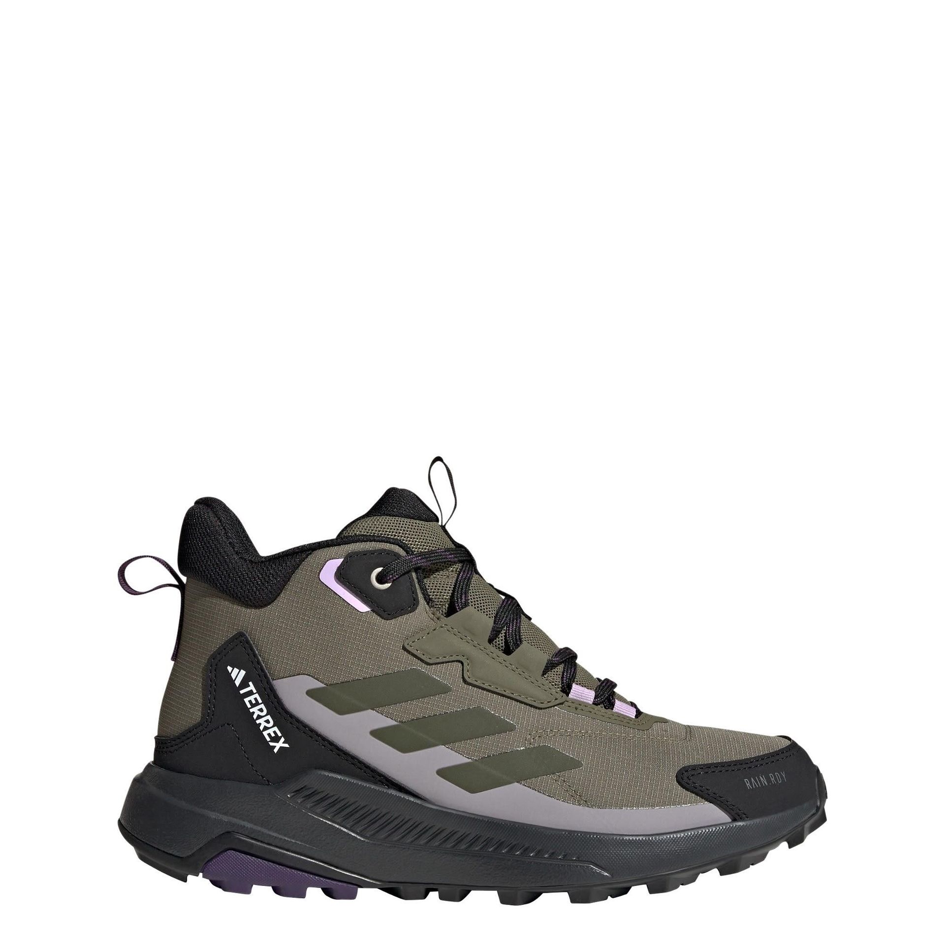 adidas Damskie buty trekkingowe Terrex anylander mid rain.rdy, oliwkowa warstwa/Night Cargo/Core Black, 3,5 EU, Olive Strata Night Cargo Core Czarny, 36 EU