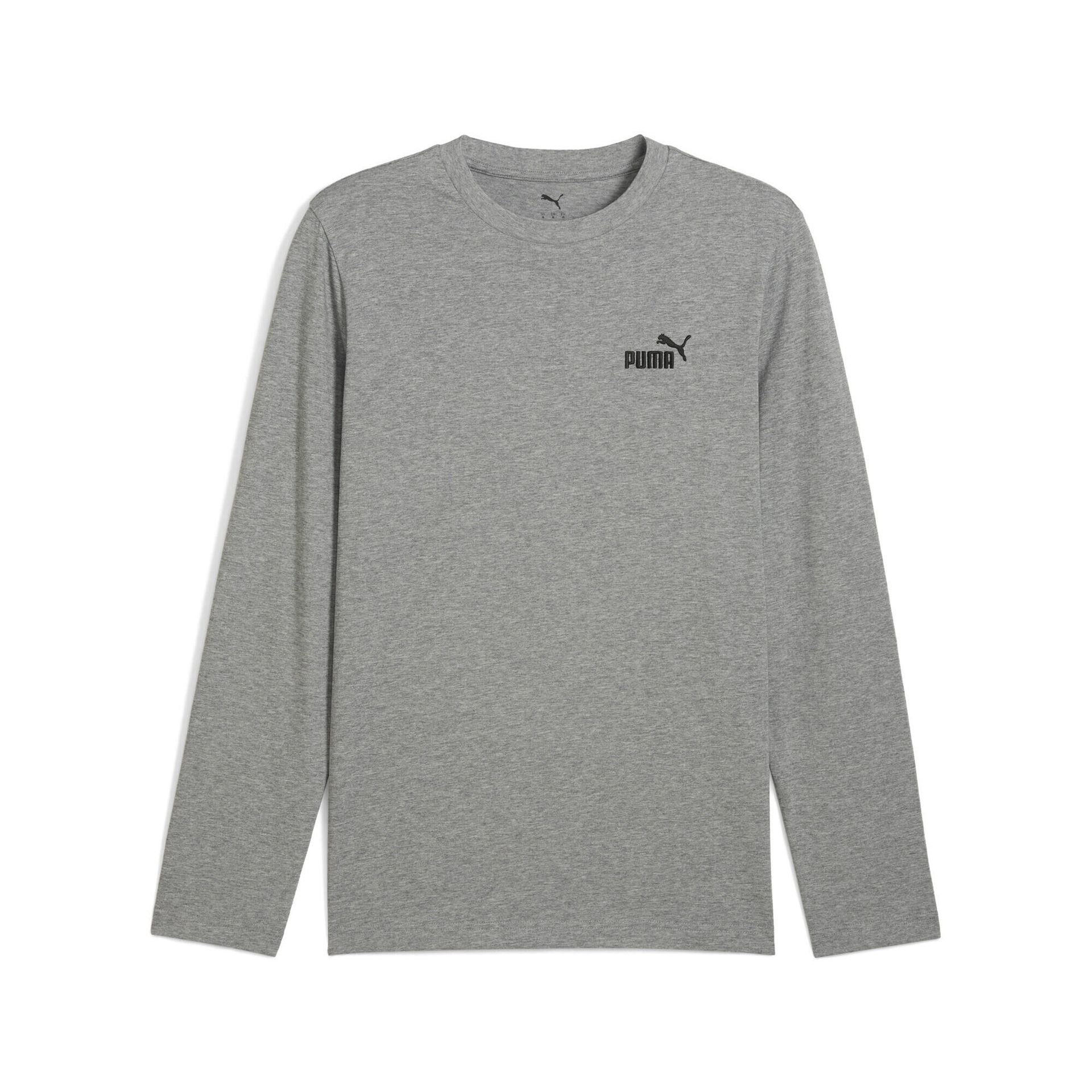 Męska koszulka Essentials z logo No. 1 i długim rękawem PUMA Medium Gray Heather