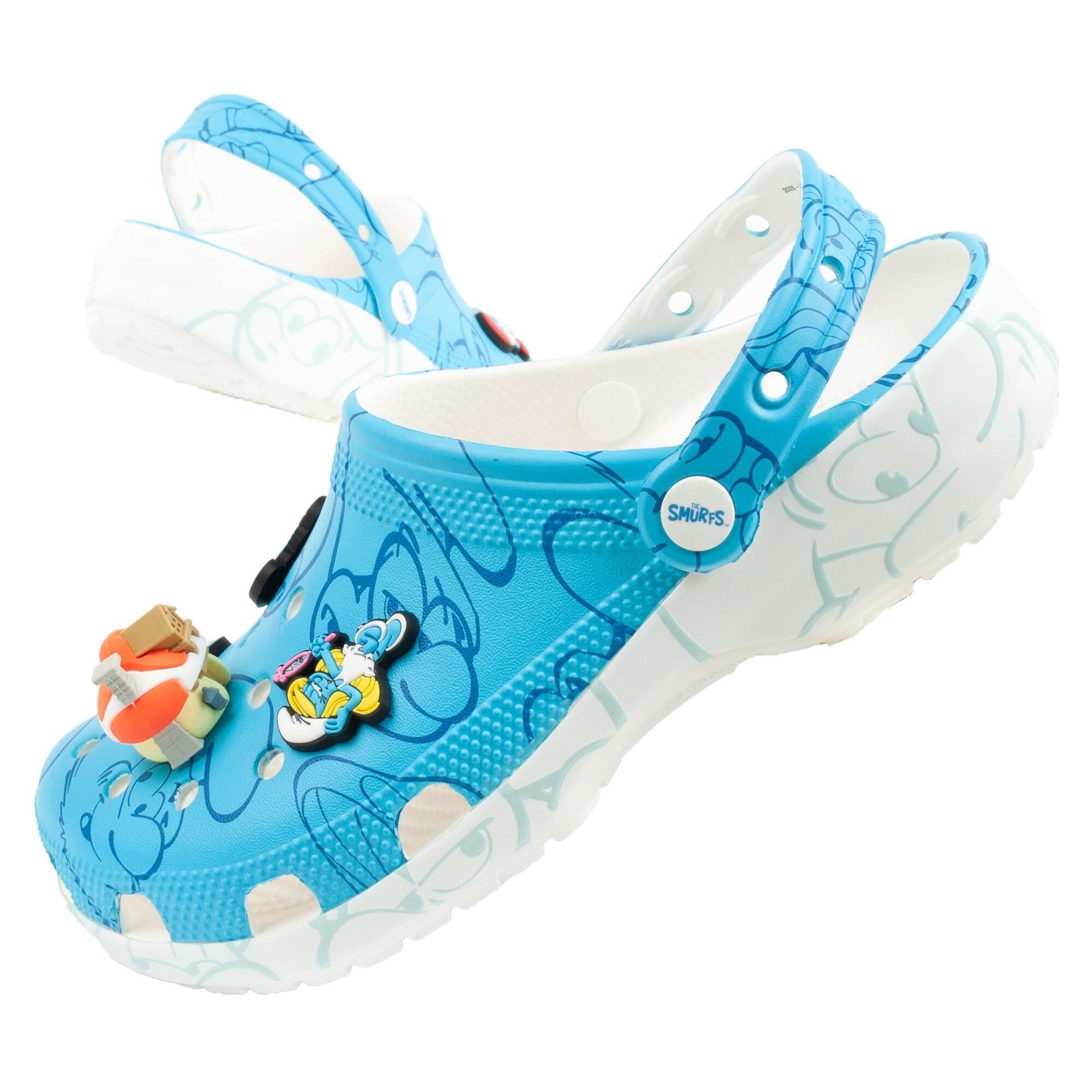 Klapki sandały chodaki damskie Crocs Smurfs Smerfy