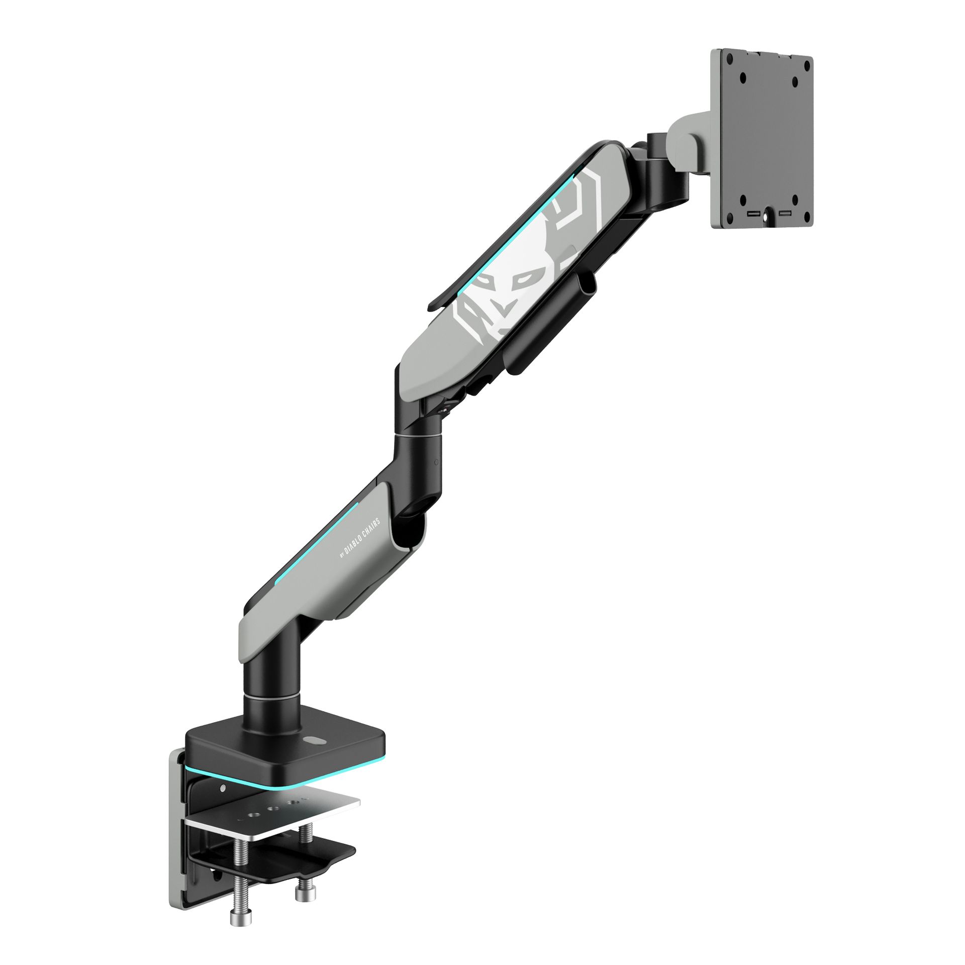 Uchwyt na monitor 49 cali, szaro-czarny LED RGB X-ARM