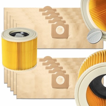 10x Worki Filtr Do Odkurzacza Karcher Wd 3.200 MV3 WD3 Premium WD3200 MV 3