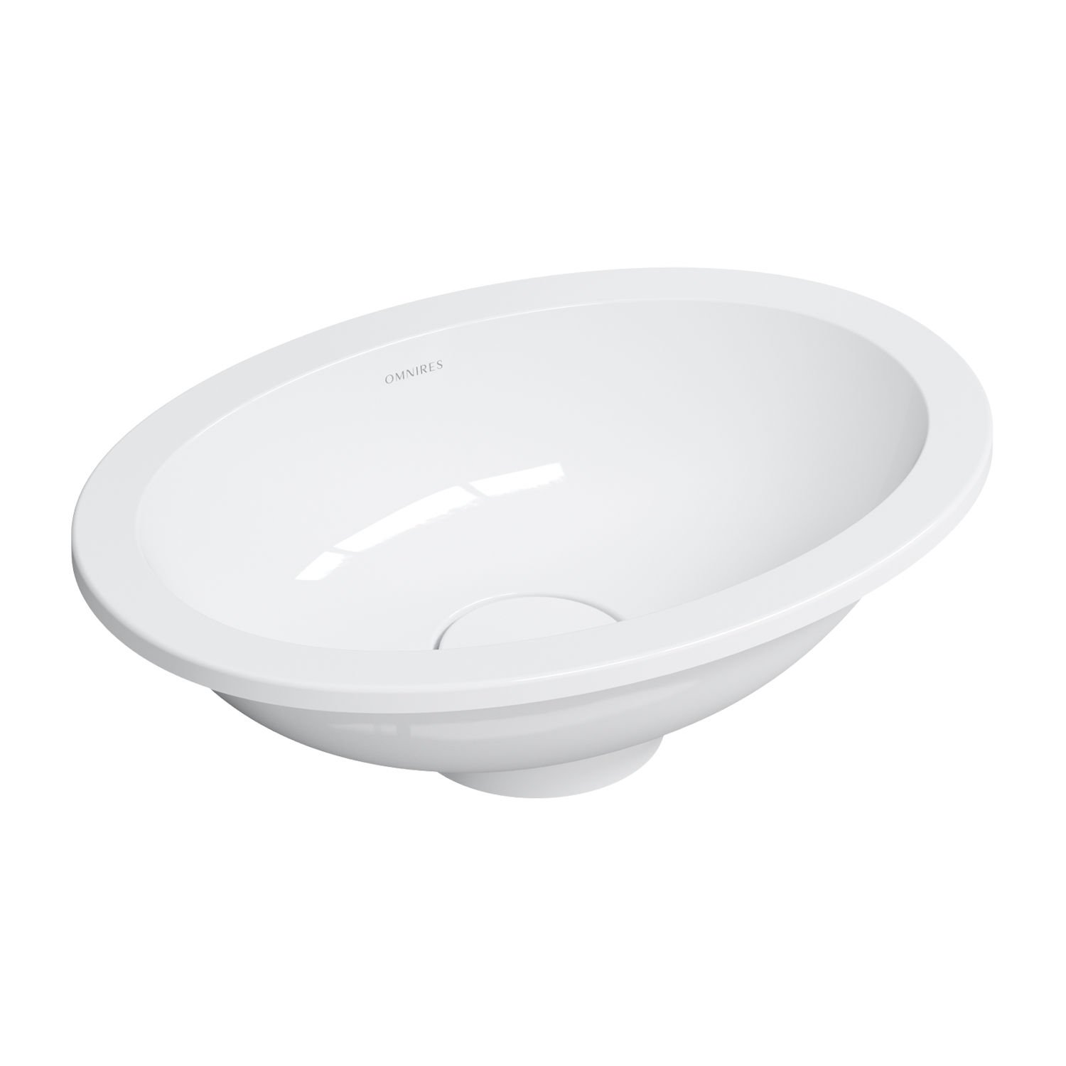 OMNIRES Umywalka podblatowa Shell M+ 38x25 cm owalna biały połysk SHELL380UPBP