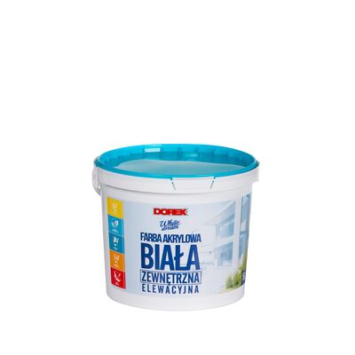 Farba akrylowa zewnętrzna biała 5 l Dorex