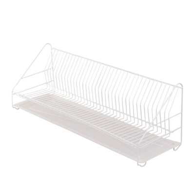 Suszarka do naczyń 1-poziomowa 80 cm biała z tacką