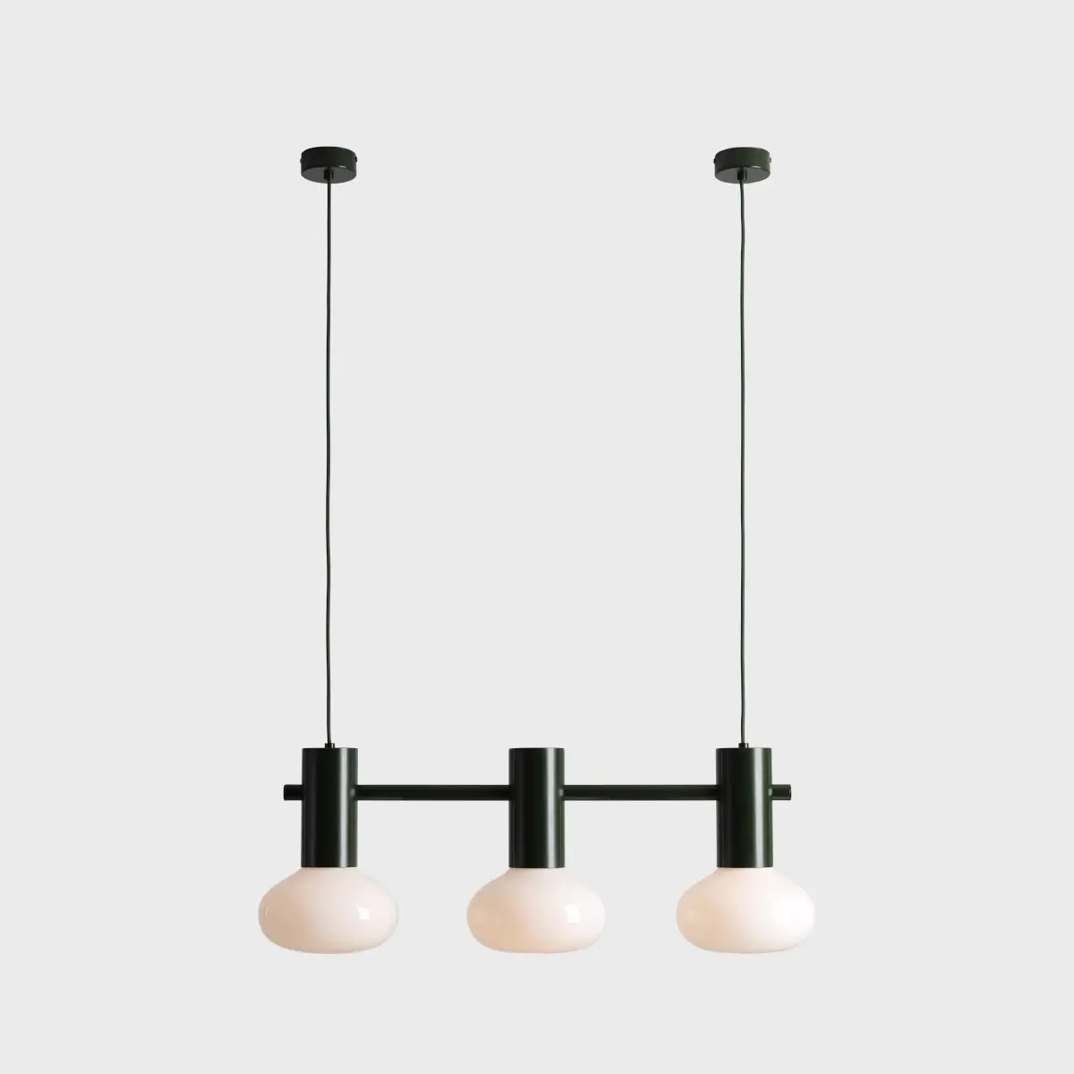 Szklana wisząca lampa Flo 3 Moss 7000E26_S do sypialni zielona