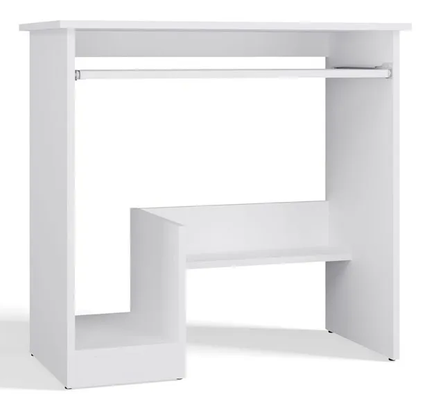 Elior Małe białe biurko z boczną szafką - Faxo