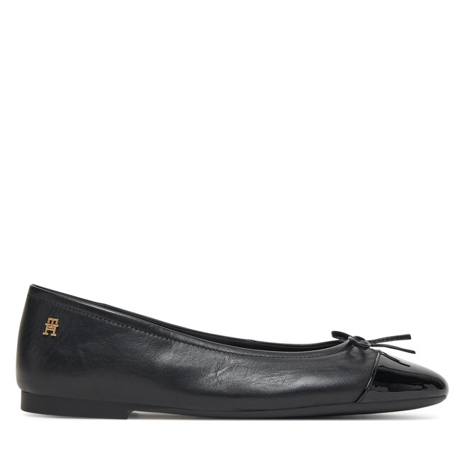 Baleriny Tommy Hilfiger Patent Toe-Cap FW0FW08830 Czarny