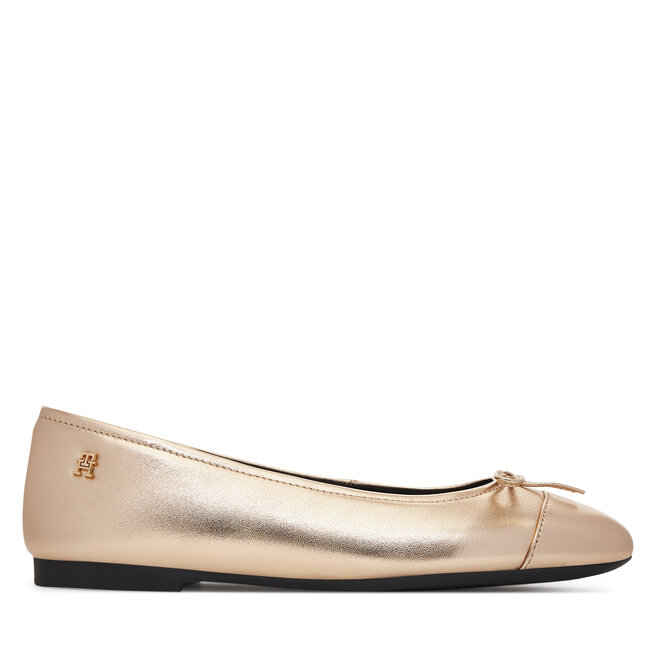 Baleriny Tommy Hilfiger Metallic Toe-Cap FW0FW08920 Złoty