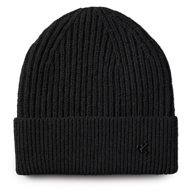 Czapka Calvin Klein Ck Metal Wool Beanie LV04D8032G Czarny