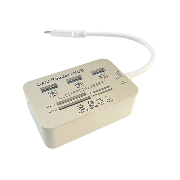 LC-Power LC-HUB-C-CR stacja dokująca USB 3.2 Gen 1 (3.1 Gen 1) Type-C