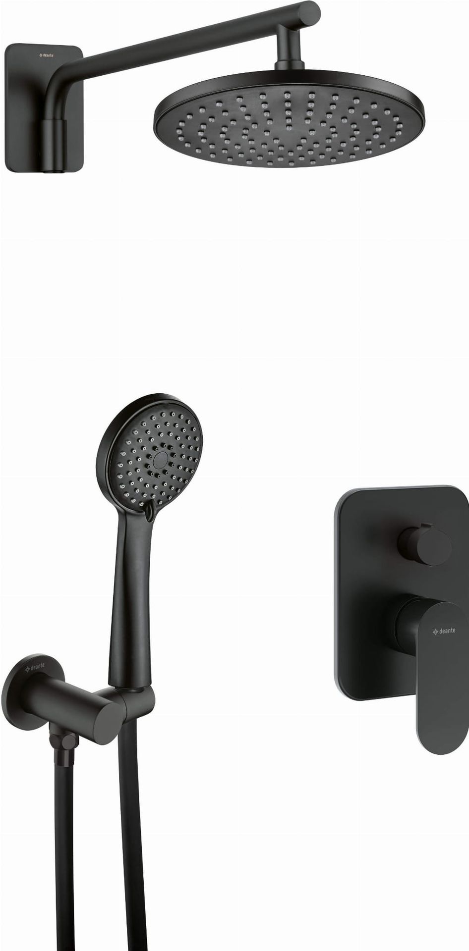 Deante Zestaw prysznicowy podtynkowy Alpinia NAC_N9ER czarny