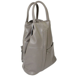 Plecak Skórzany PolskaGalanteria (PL) JOANNA Skóra Naturalna Licowa Bardzo Ciemny Beżowy