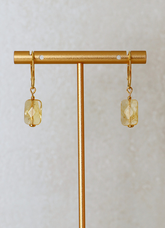 Kolczyki pozłacane z Cytrynem