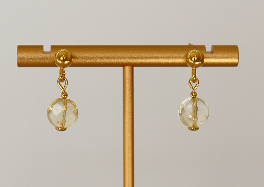 Kolczyki pozłacane z Cytrynem