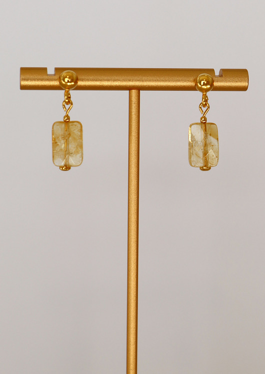 Kolczyki pozłacane z Cytrynem