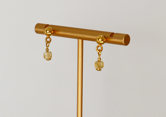 Kolczyki pozłacane z Cytrynem