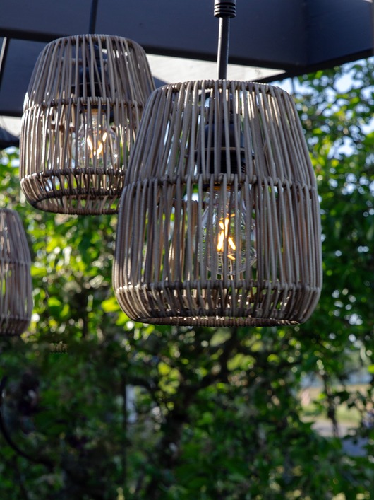 Elado Zewnętrzny łańcuch świetlny Flex Out z kloszami Saigon z polirattanu