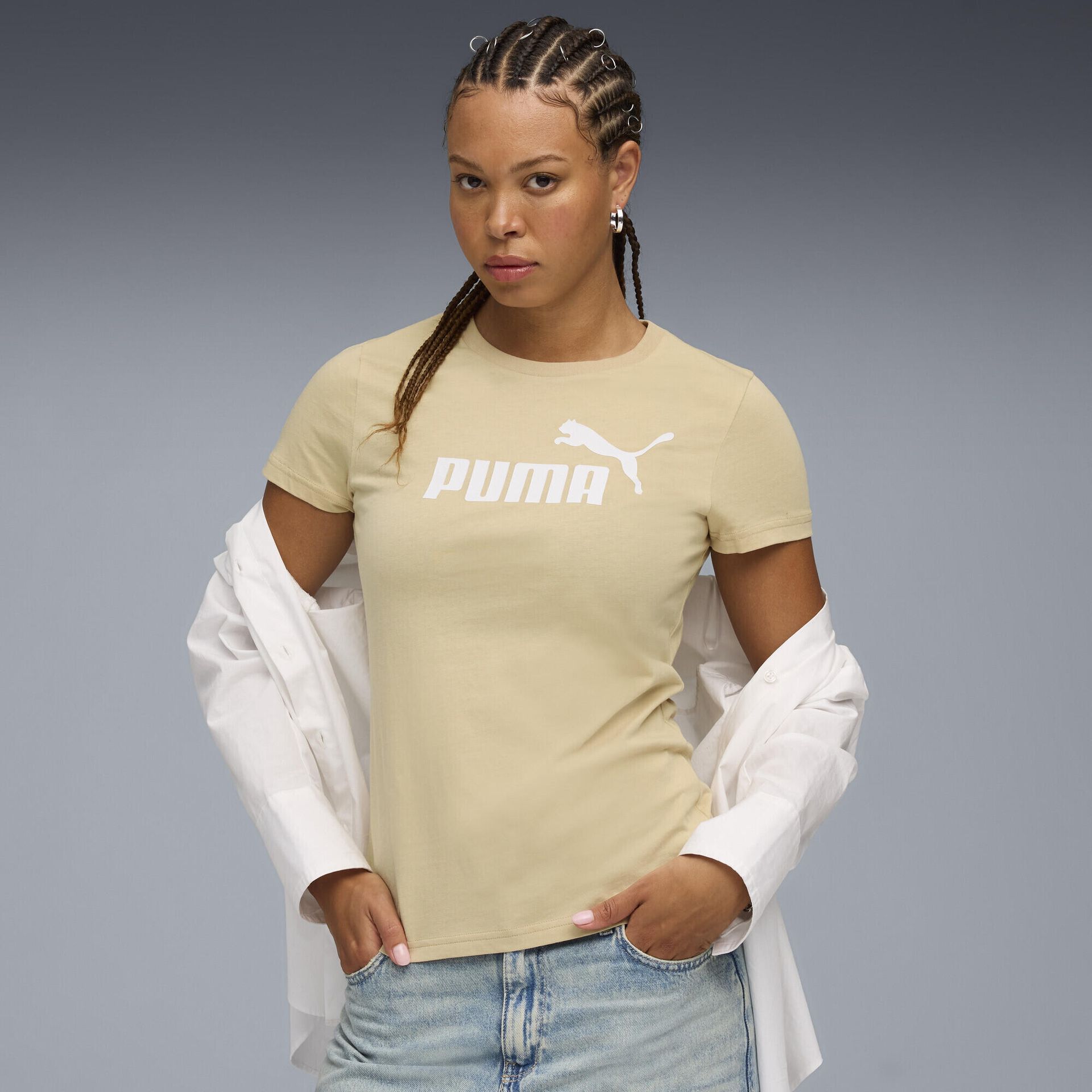 Damska koszulka z logo ESS No. 1 PUMA Pebble Path Black