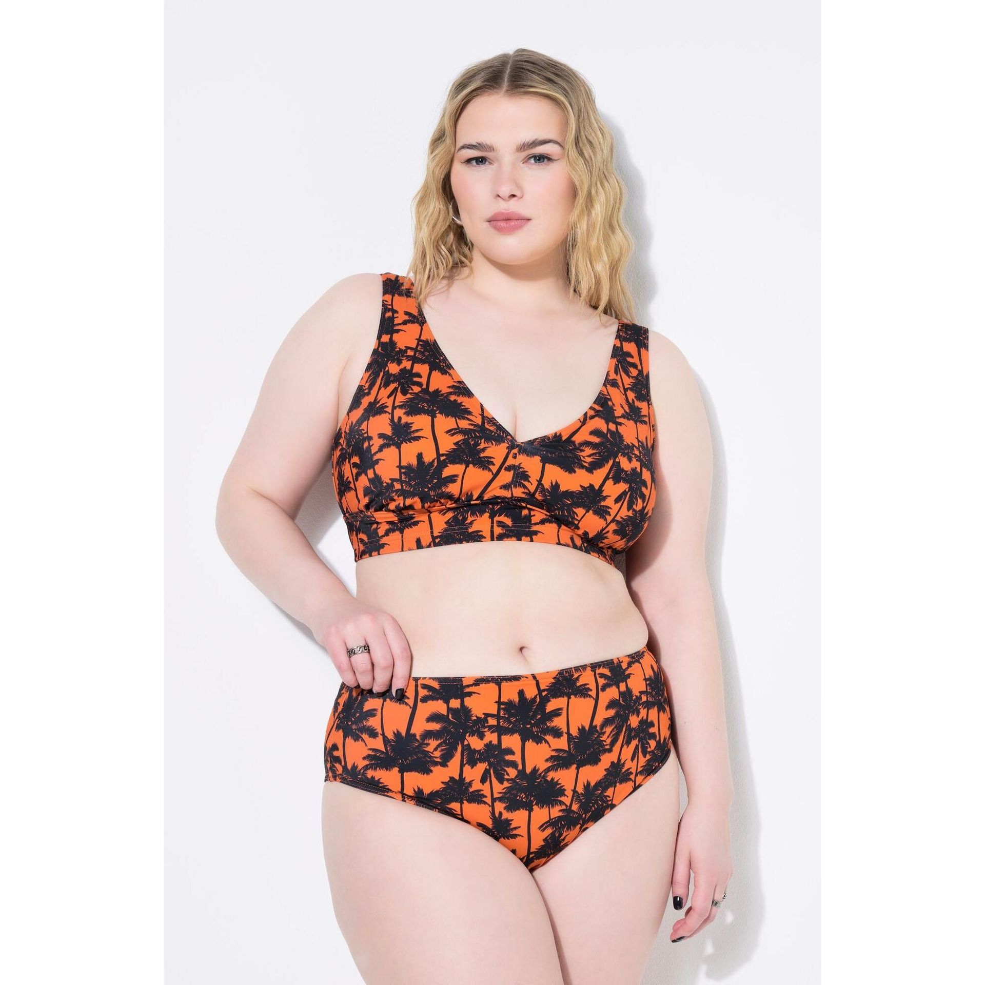 Damskie Figi od bikini wysoki stan nadruk z palmami