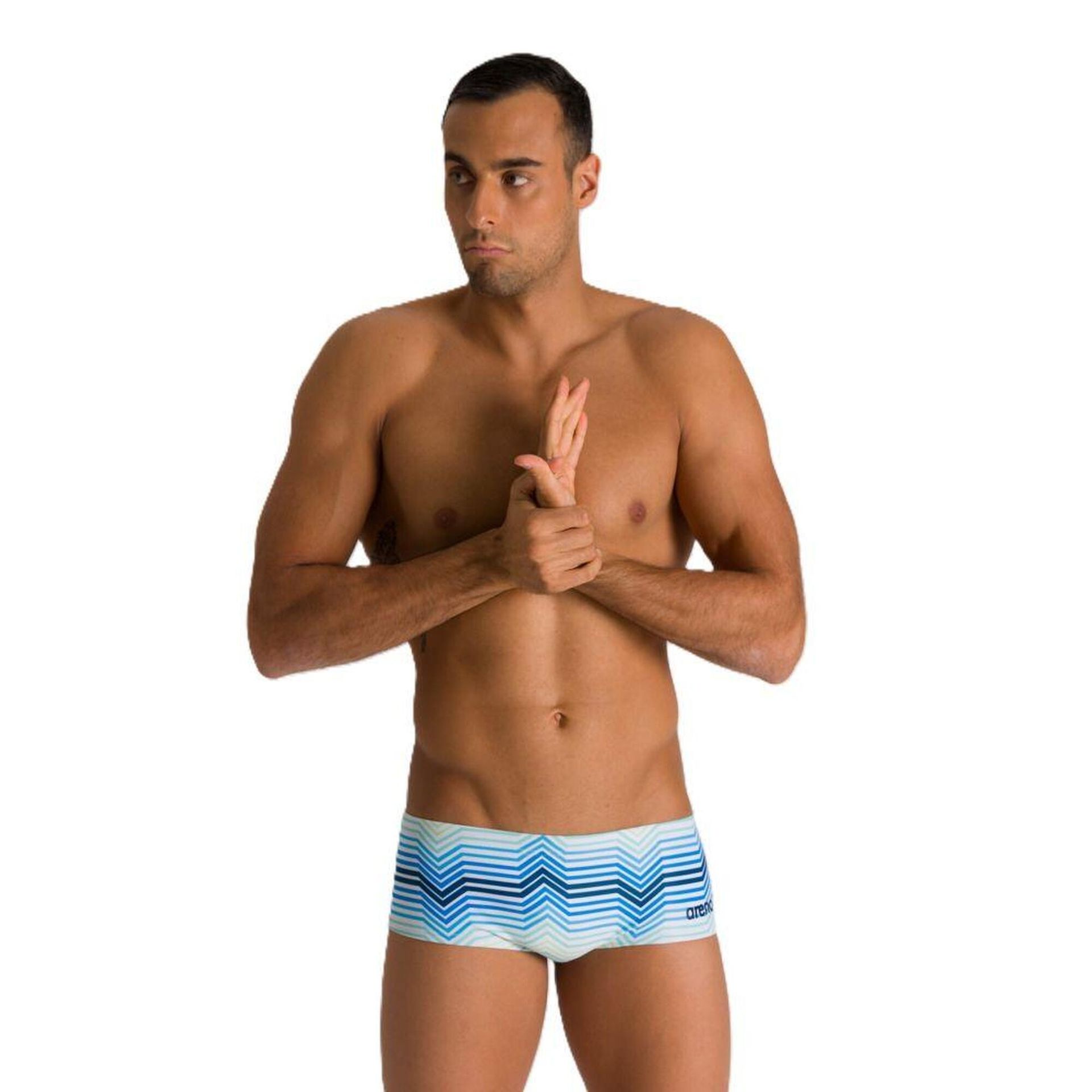 Kąpielówki męskie na basen Arena Multicolor Stripes Low Waist Short