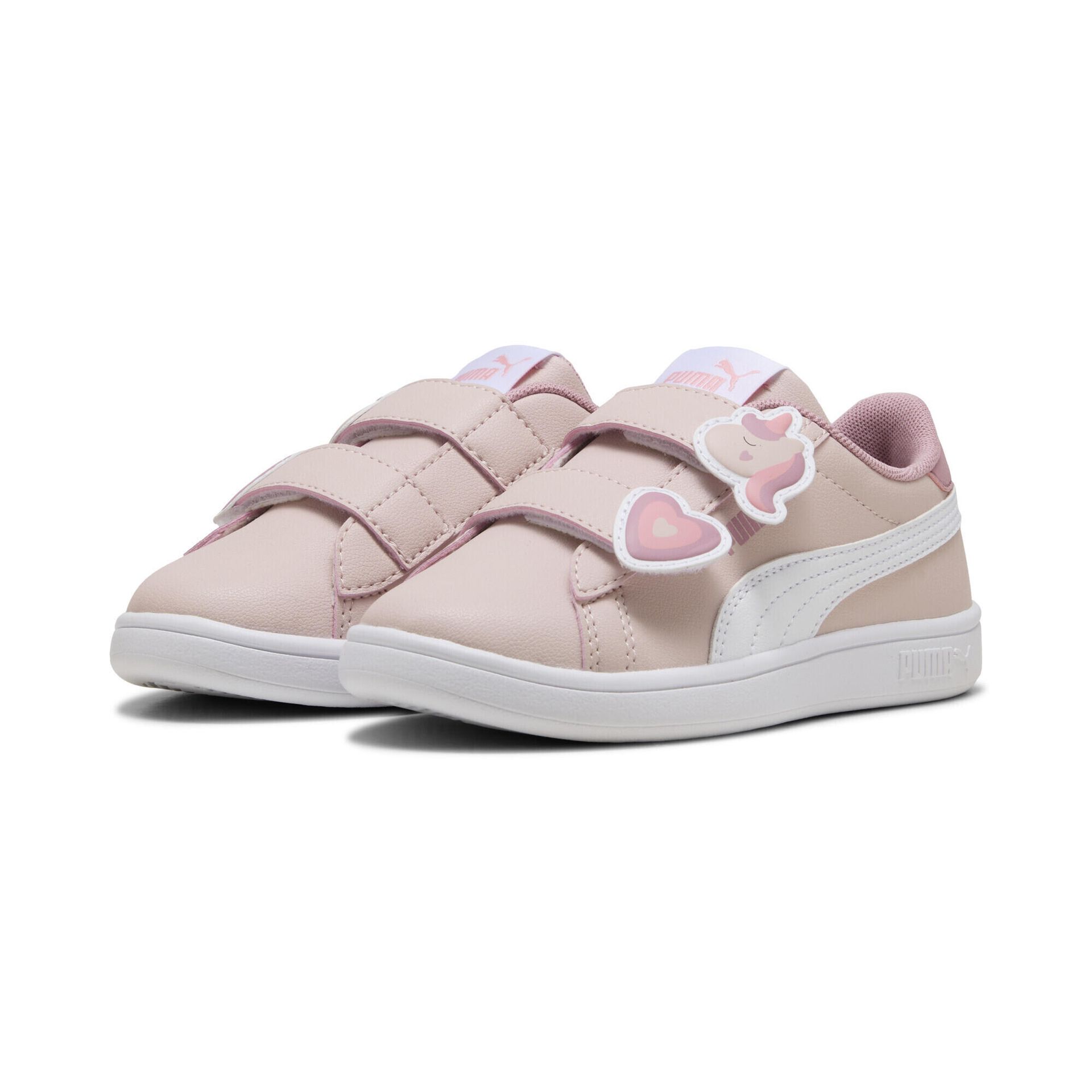 Dziecięce sneakersy PUMA Smash 3.0 Badges PUMA Mauve Mist White Pink