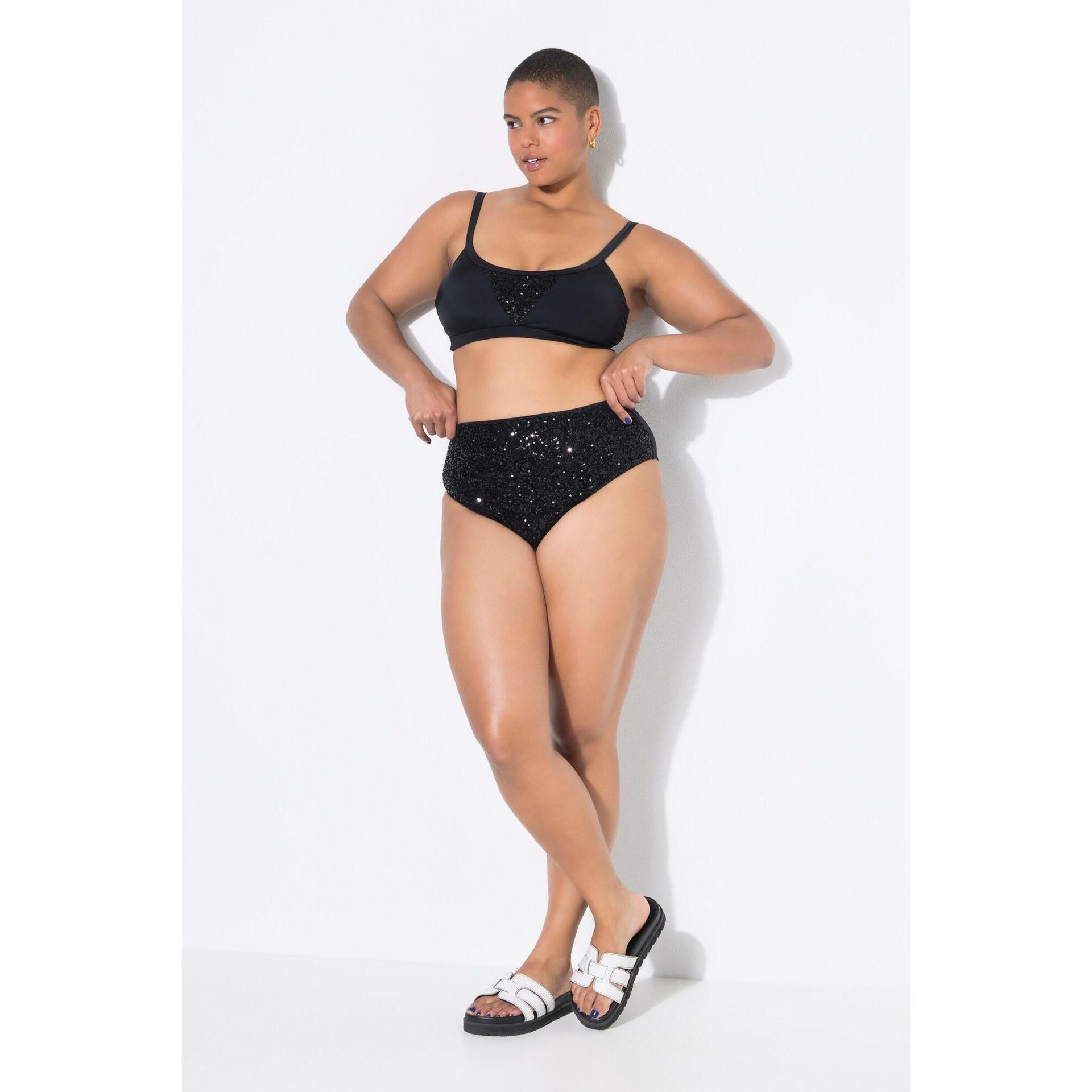 Damskie Figi od bikini wysoki stan cekiny